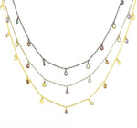 Load image into Gallery viewer, Multi Color Cubic Zirconia Pear Shape Dangle Chain. CZ41