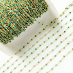 Load image into Gallery viewer, TRQ2. Turquoise Gold Plated 925 Sterling Silver Wire Chain