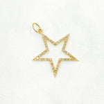 Load image into Gallery viewer, 14K Solid Gold Diamonds Star Charm. GDP71