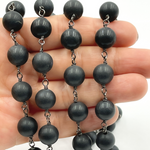 Load image into Gallery viewer, Black Onyx Gemstone Round Shape Chain. BO1
