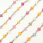 Load image into Gallery viewer, Multi Sapphire Smooth Oxidized Wire Chain. MSA22
