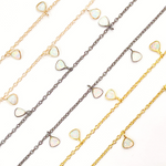 Load image into Gallery viewer, Created White Opal Triangle Shape Dangle Chain. CWO5
