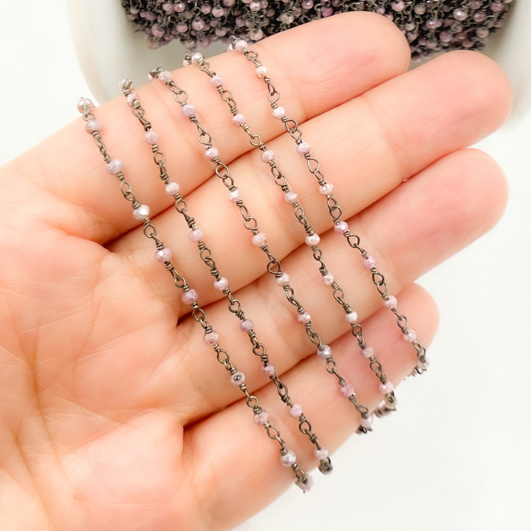 Pink Silverite Oxidized Wire Chain. SIL11