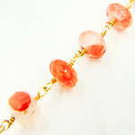 Load image into Gallery viewer, Strawberry Quartz Gold Plated Wire Chain. STQ7
