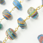 Load image into Gallery viewer, Rainbow Calsilica Gold Plated 925 Sterling Silver Wire Chain. RCA1
