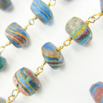 Load image into Gallery viewer, Rainbow Calsilica Gold Plated 925 Sterling Silver Wire Chain. RCA1