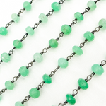 Load image into Gallery viewer, Chysoprase Oxidized Wire Chain. CHR24