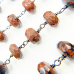 Load image into Gallery viewer, Jasper Oxidized 925 Sterling Silver Wire Chain. JAS1