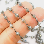 Load image into Gallery viewer, Coated Labradorite Oxidized 925 Sterling Silver Wire Chain. CLB15