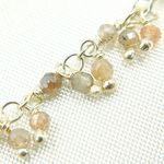 Load image into Gallery viewer, Coated Multi Moonstone Cluster Dangle 925 Sterling Silver Wire Chain. CMS94
