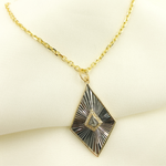 Load image into Gallery viewer, KSG27. Sterling Silver Black Rhodium with Diamonds Arrowhead Shape Charm