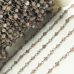 Load image into Gallery viewer, Chocolate Moonstone Oxidized Wire Chain. MS45