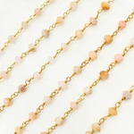 Load image into Gallery viewer, Pink Opal Gold Plated Wire Chain. POP4
