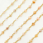 Load image into Gallery viewer, Pink Opal Gold Plated Wire Chain. POP4