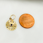 Load image into Gallery viewer, GDP538. 14K Solid Gold Evil Eye Charm with Diamond and Gemstones