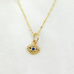 Load image into Gallery viewer, GDP264. 14K Solid Gold Diamond Evil Eye Charm