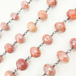 Load image into Gallery viewer, Coated Agate Peach Oxidized Wire Chain. AG3
