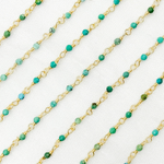 Load image into Gallery viewer, TRQ2. Turquoise Gold Plated 925 Sterling Silver Wire Chain
