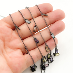 Load image into Gallery viewer, Multi Color Cubic Zirconia Rectangle Shape Dangle Chain.
