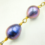 Load image into Gallery viewer, Peacock Freshwater Pearl Gold Plated Wire Chain. PRL42