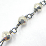 Load image into Gallery viewer, Steel Pyrite Black Rhodium 925 Sterling Silver Wire Chain. SPY5