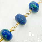Load image into Gallery viewer, Azurite Malachite Gold Plated Wire Chain. AZM1
