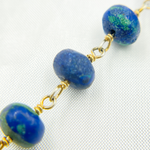 Load image into Gallery viewer, Azurite Malachite Gold Plated Wire Chain. AZM1