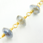 Load image into Gallery viewer, Coated Labradorite Gold Plated Wire Chain. CLB20