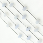 Load image into Gallery viewer, Natural Chalcedony Oxidized Wire Chain. PCL5