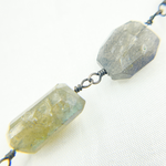 Load image into Gallery viewer, Labradorite Organic Shape Oxidized Wire Chain. LAB95