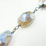 Load image into Gallery viewer, Coated Labradorite Oval Shape Oxidized Wire Chain. CLB52