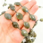 Load image into Gallery viewer, Labradorite Oval Shape Oxidized Wire Chain. LAB91