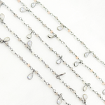 Load image into Gallery viewer, Multi Moonstone & CZ Dangle Oxidized Wire Chain. MMS6
