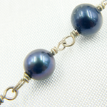 Load image into Gallery viewer, Peacock Pearl Round Shape 925 Sterling Silver Wire Chain. PRL49