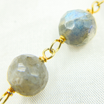 Load image into Gallery viewer, Labradorite Round Shape Gold Plated Wire Chain. LAB69