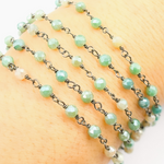 Load image into Gallery viewer, Coated Green Quartz Wire Chain. CQU22