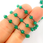 Load image into Gallery viewer, Green Onyx Wire Chain. GRE1
