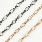 Load image into Gallery viewer, Created White Opal Round Shape Connected Chain. CWO2