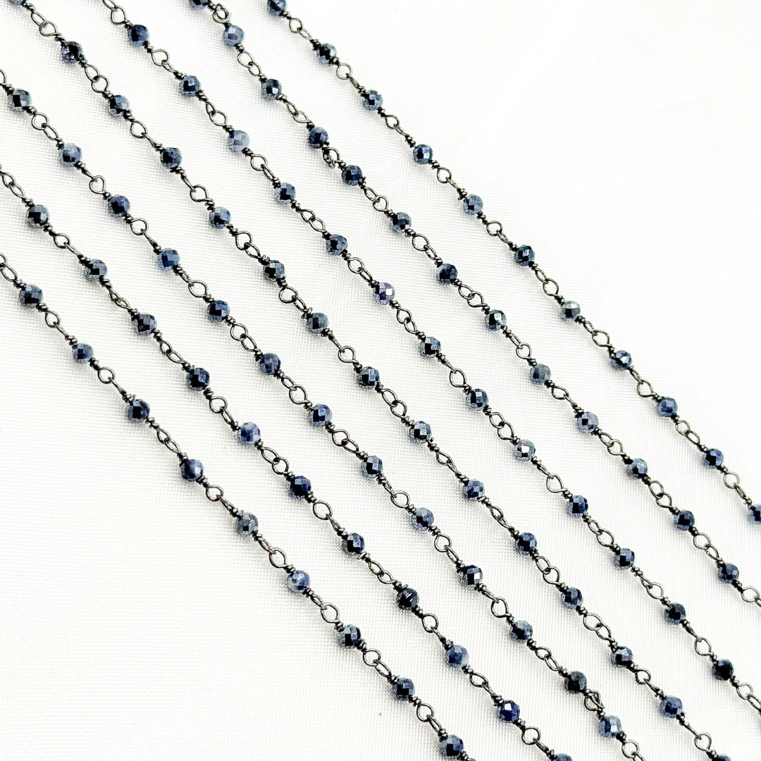 Coated Blue Silverite Oxidized Wire Chain. CBS5