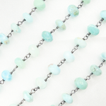 Load image into Gallery viewer, Larimar Oxidized 925 Sterling Silver Wire Chain. LAR6
