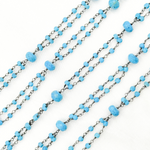 Load image into Gallery viewer, Turquoise Double Oxidized Connected Wire Chain. TRQ47

