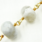 Load image into Gallery viewer, Blue Lace Agate Gold Plated Wire Chain. BLU3