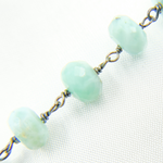 Load image into Gallery viewer, Larimar Oxidized 925 Sterling Silver Wire Chain. LAR6