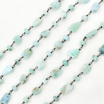 Load image into Gallery viewer, Larimar Oxidized Wire Chain. LAR9
