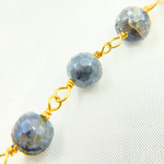 Load image into Gallery viewer, Coated Labradorite Round Gold Plated Wire Chain. CLB33