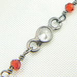 Load image into Gallery viewer, Garnet & CZ Oxidized Wire Chain. GAR13