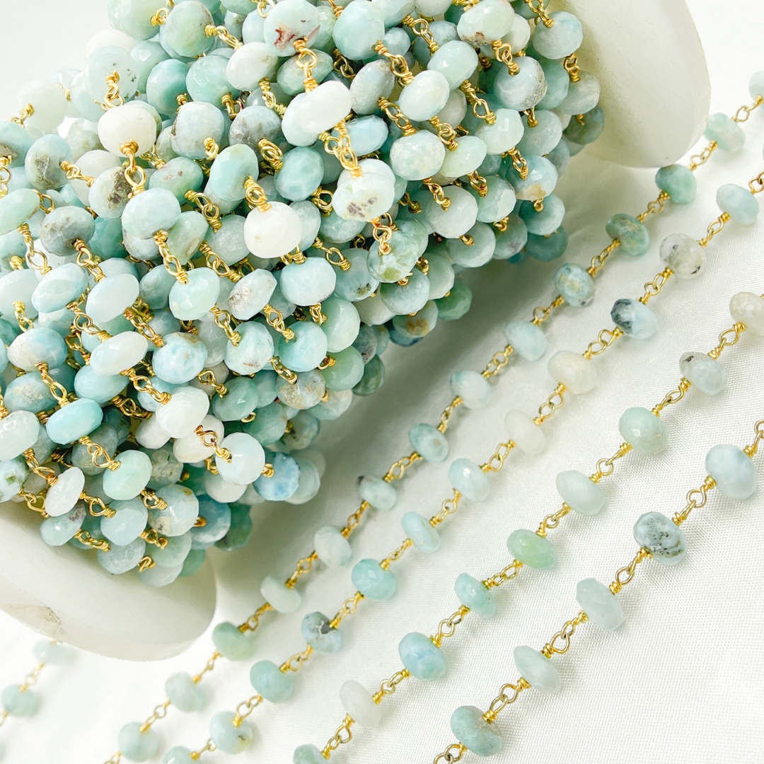 Larimar Gold Plated Wire Chain. LAR3