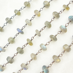 Load image into Gallery viewer, Labradorite Oxidized 925 Sterling Silver Wire Chain. LAB3