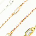 Load image into Gallery viewer, Cubic Zirconia Rectangular Shape Connected Chain. CZ61