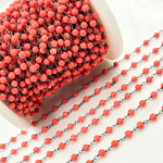 Load image into Gallery viewer, Red Coral Wire Wrap Chain. COR7